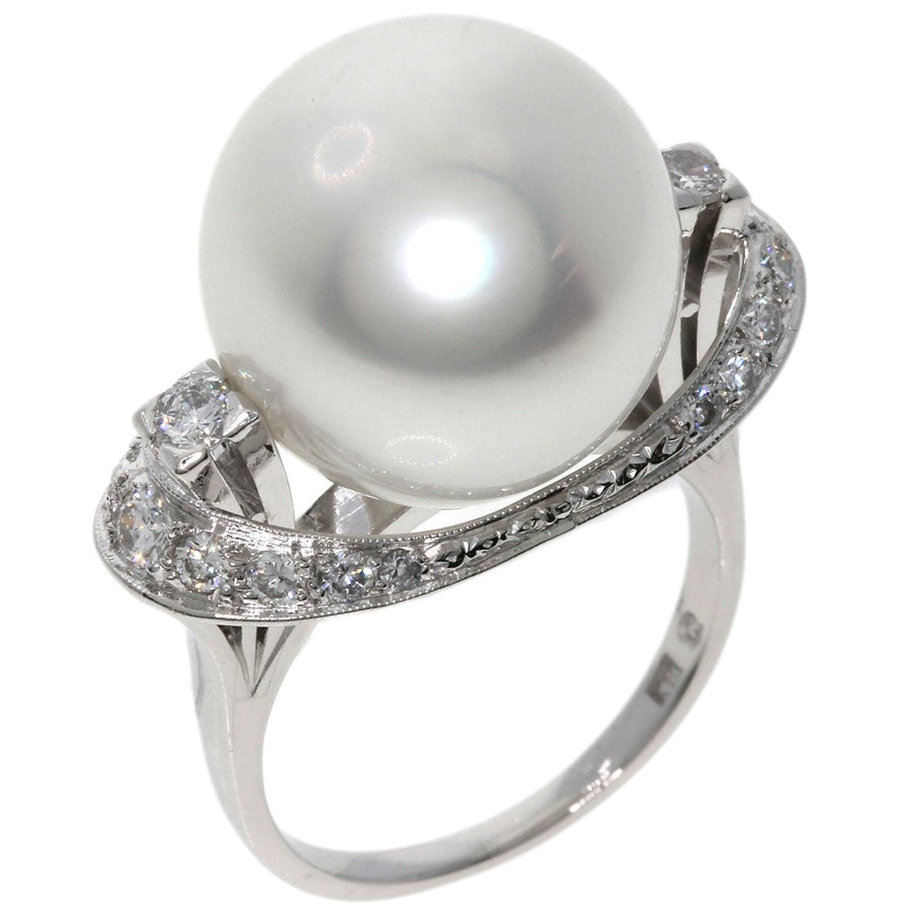 MIKIMOTO Ring PT Silver Pearl pearl diamond