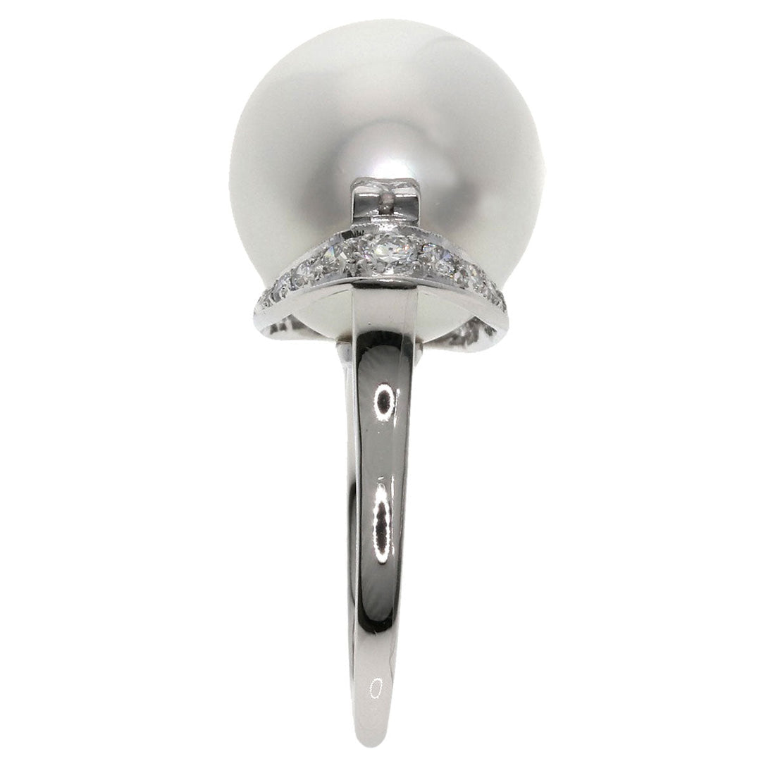 MIKIMOTO Ring PT Silver Pearl pearl diamond