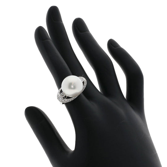 MIKIMOTO Ring PT Silver Pearl pearl diamond