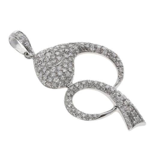 Queen Pendant top K18WG Silver Fish motif diamond