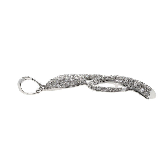 Queen Pendant top K18WG Silver Fish motif diamond