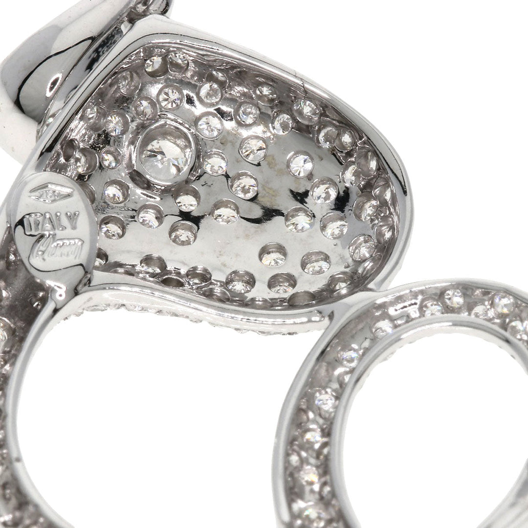 Queen Pendant top K18WG Silver Fish motif diamond