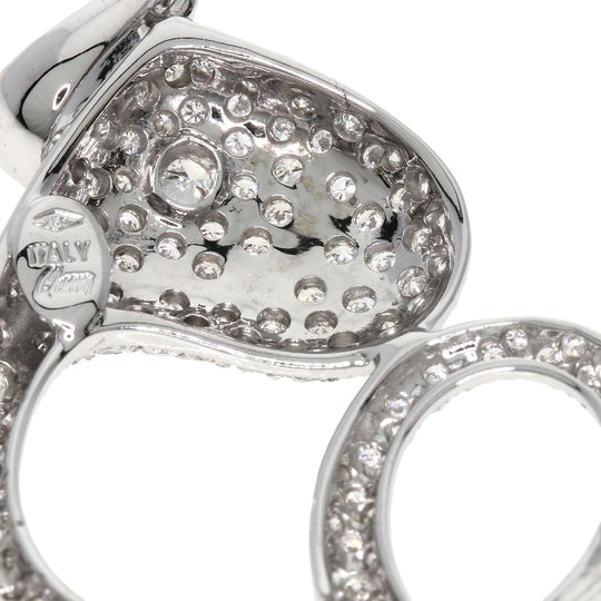Queen Pendant top K18WG Silver Fish motif diamond
