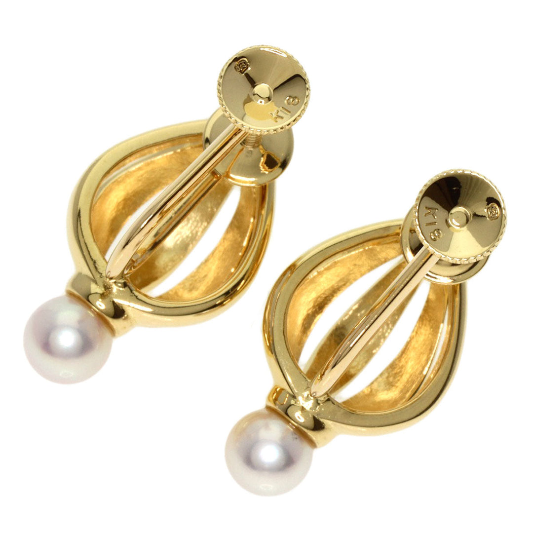 MIKIMOTO Earring 18K Yellow Gold gold Pearl Women Used Authentic