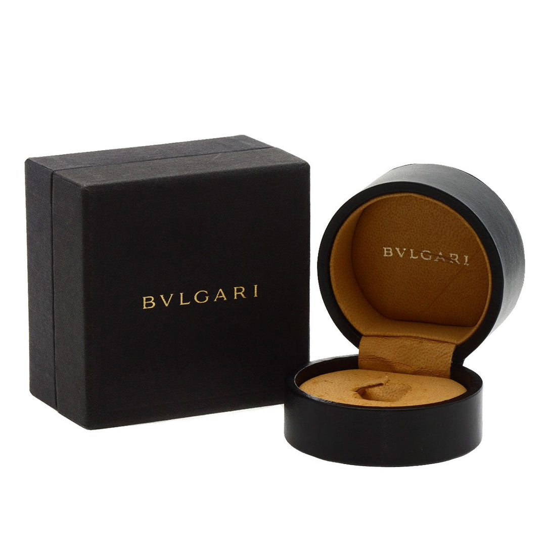 BVLGARI Ring K18WG Silver B-zero1 B-zero One 3-band Garnet #55 Women Used Authentic