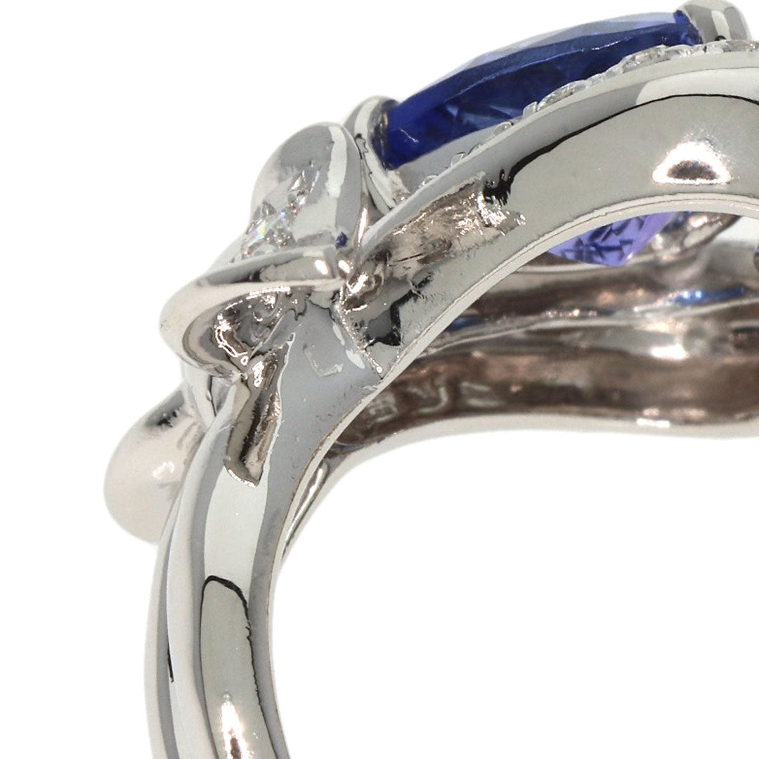 MITSUO KAJI Ring PT900 Silver Tanzanite Diamond Ring Women Used Authentic