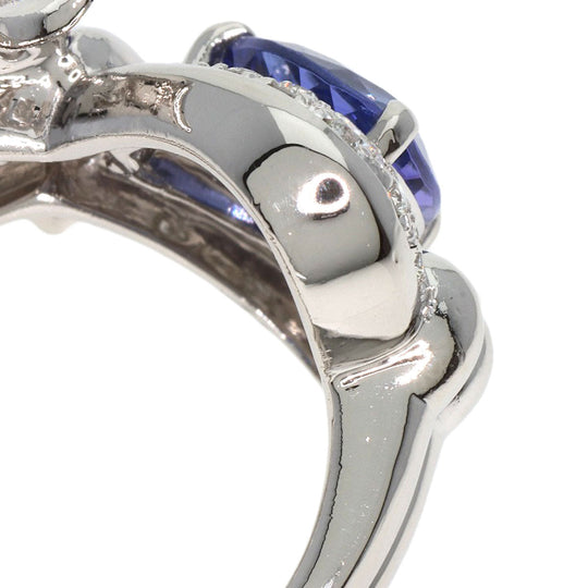 MITSUO KAJI Ring PT900 Silver Tanzanite Diamond Ring Women Used Authentic