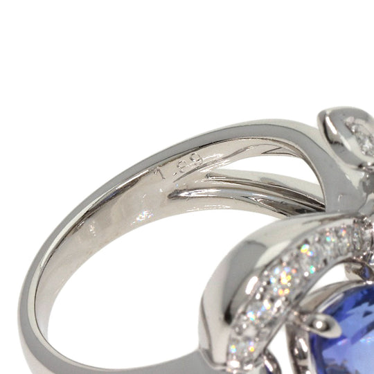 MITSUO KAJI Ring PT900 Silver Tanzanite Diamond Ring Women Used Authentic