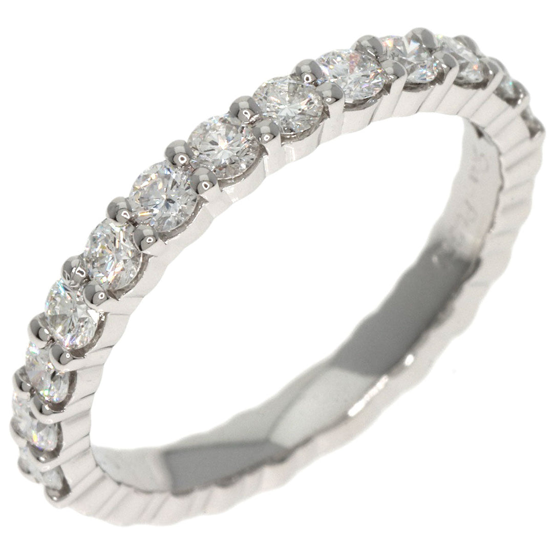 STAR JEWELRY Ring PT950 Silver Half eternity diamond Women Used Authentic