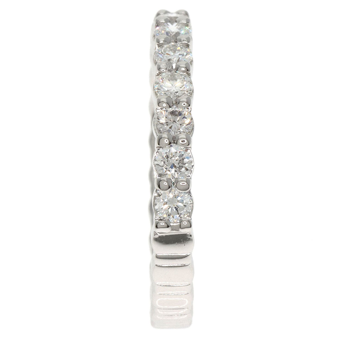 STAR JEWELRY Ring PT950 Silver Half eternity diamond Women Used Authentic