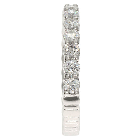 STAR JEWELRY Ring PT950 Silver Half eternity diamond Women Used Authentic