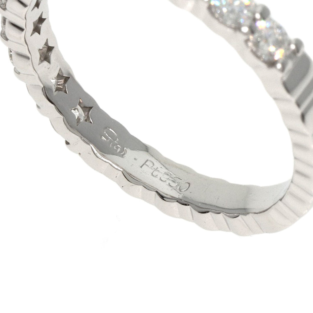STAR JEWELRY Ring PT950 Silver Half eternity diamond Women Used Authentic