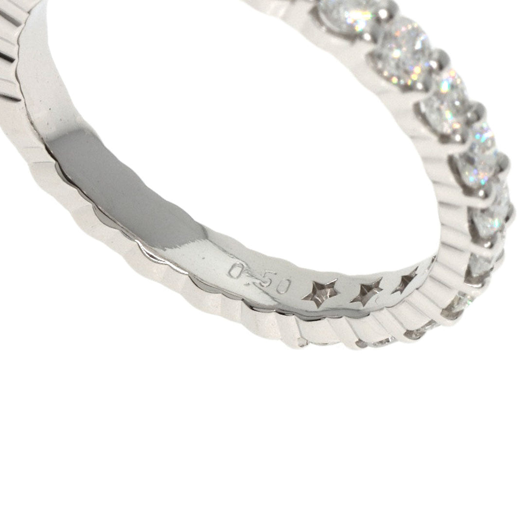 STAR JEWELRY Ring PT950 Silver Half eternity diamond Women Used Authentic