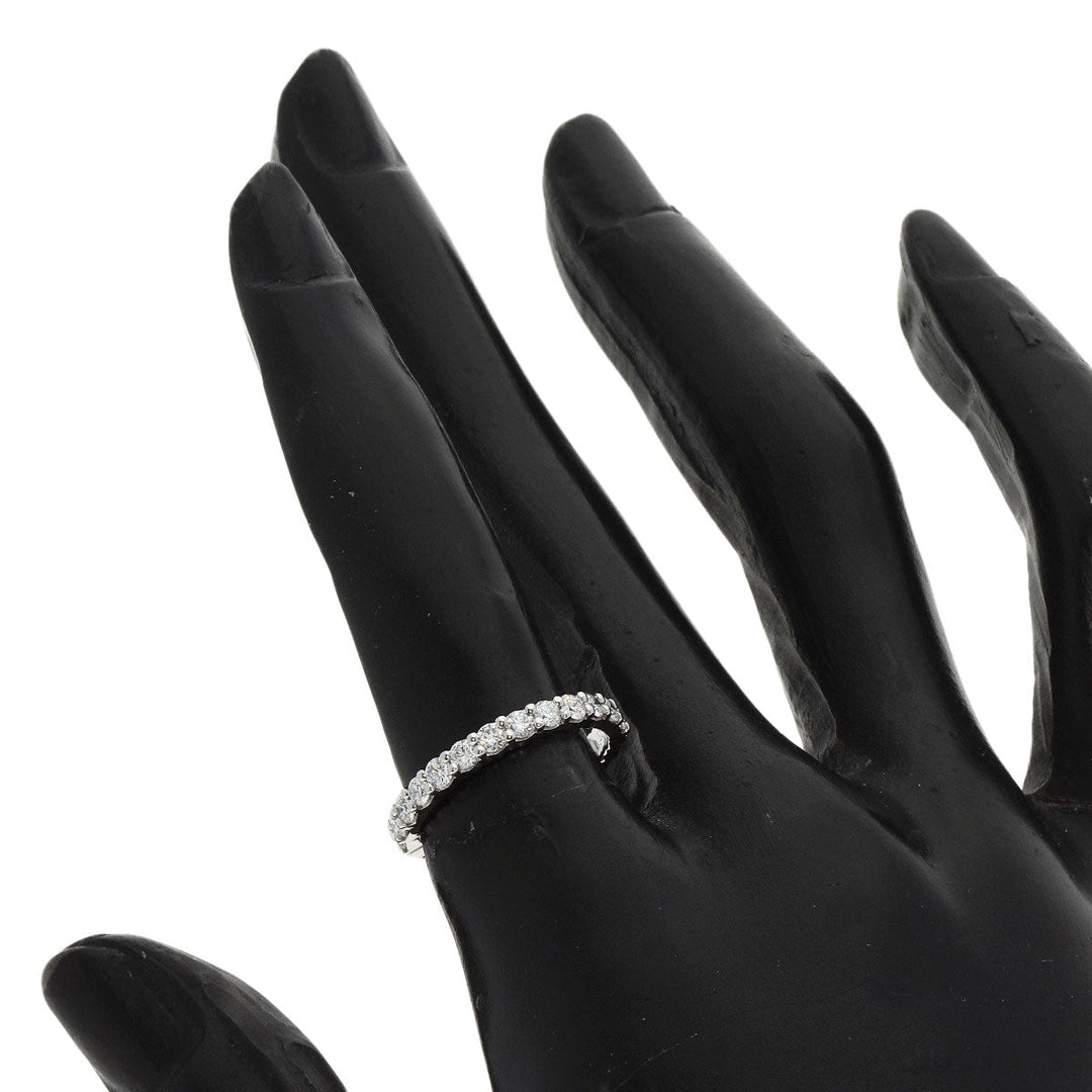 STAR JEWELRY Ring PT950 Silver Half eternity diamond Women Used Authentic