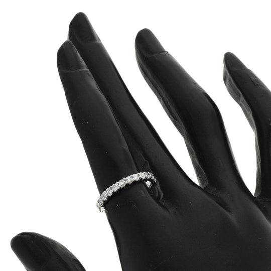 STAR JEWELRY Ring PT950 Silver Half eternity diamond Women Used Authentic