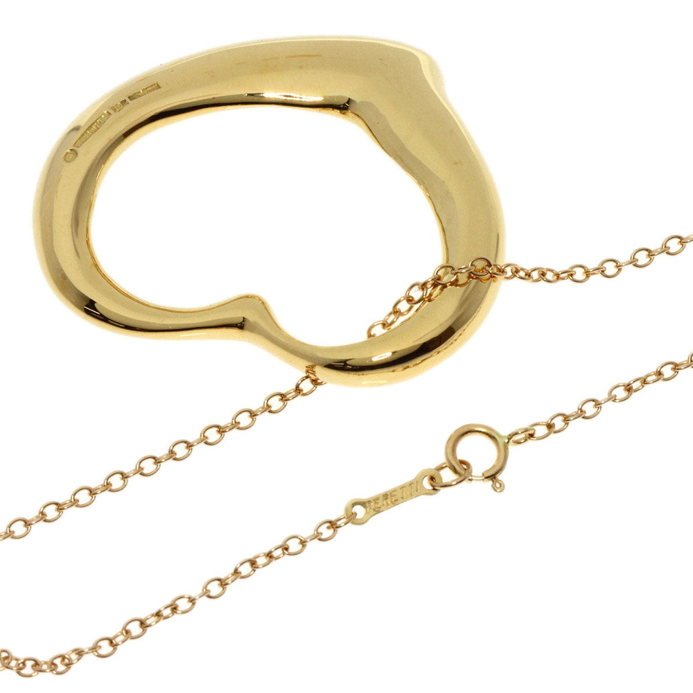 TIFFANY&Co. Necklace 18K Yellow Gold gold Open Heart Large Pav Diamond Women Used Authentic