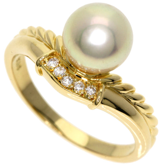 TASAKI Ring 18K Yellow Gold gold Akoya Pearl Diamond Women Used Authentic