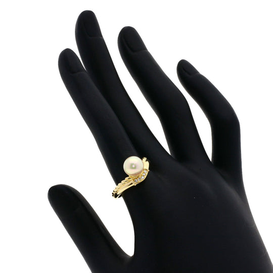 TASAKI Ring 18K Yellow Gold gold Akoya Pearl Diamond Women Used Authentic