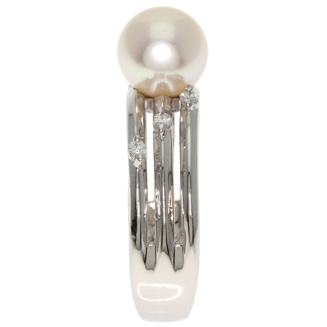 TASAKI Ring PT900 Silver Pearl pearl diamond