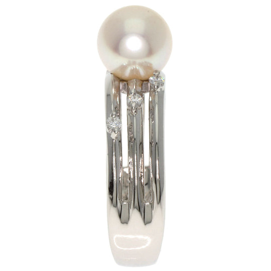 TASAKI Ring PT900 Silver Pearl pearl diamond