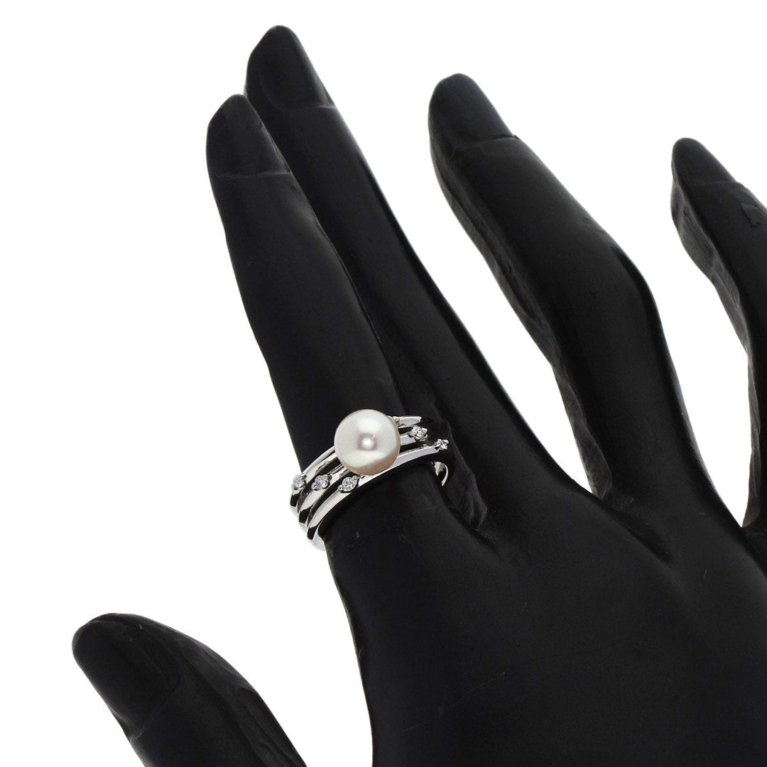 TASAKI Ring PT900 Silver Pearl pearl diamond