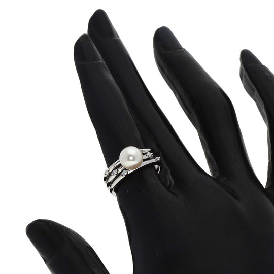 TASAKI Ring PT900 Silver Pearl pearl diamond