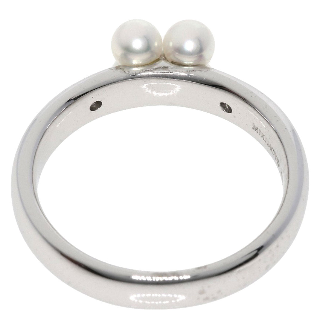 MIKIMOTO Ring K18WG Silver Pearl pearl diamond Women Used Authentic