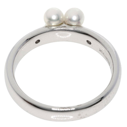 MIKIMOTO Ring K18WG Silver Pearl pearl diamond Women Used Authentic
