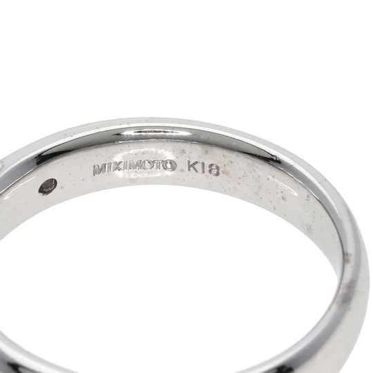 MIKIMOTO Ring K18WG Silver Pearl pearl diamond Women Used Authentic