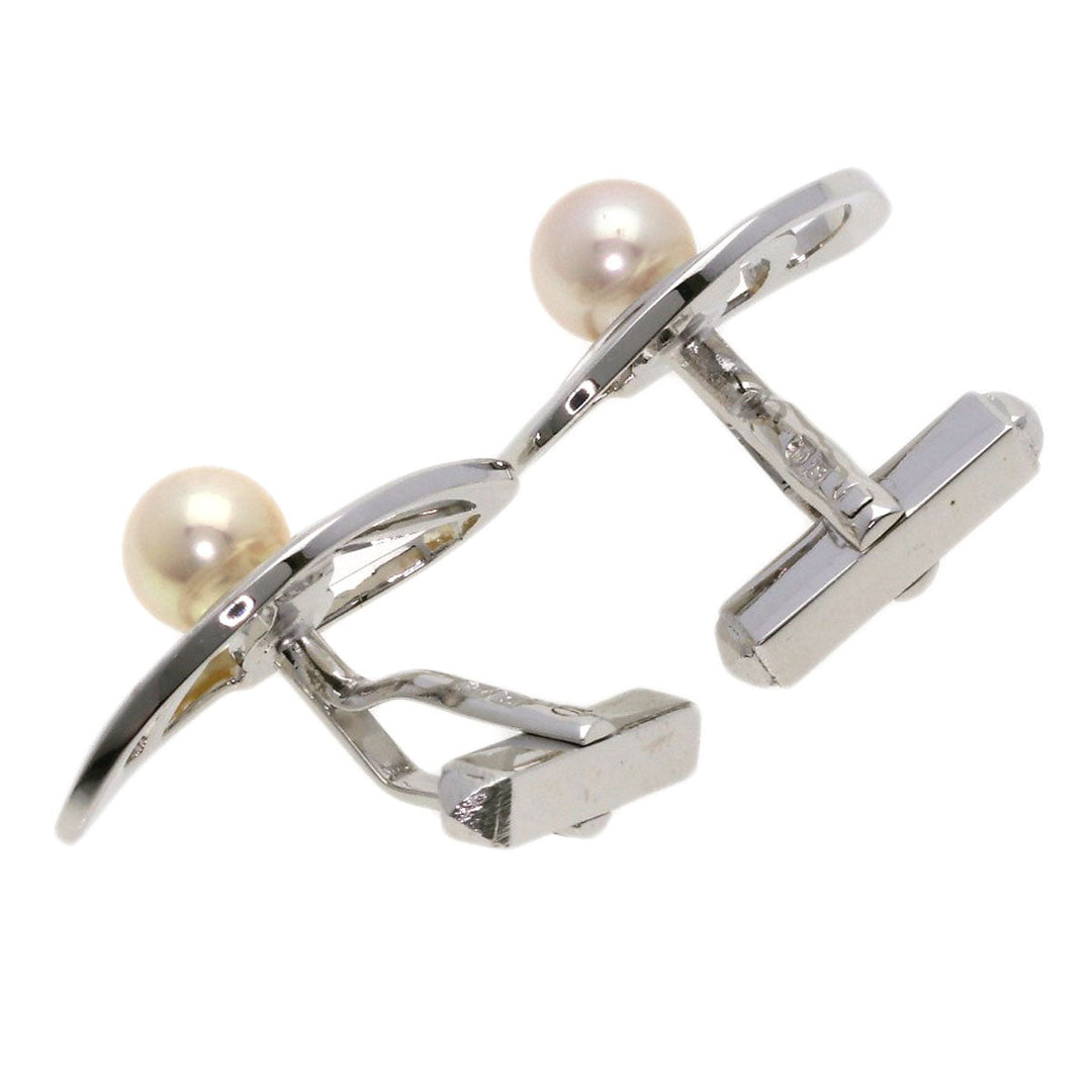 MIKIMOTO cuffs SV Silver Pearl Brooch Pin Set of 2 mens Used Authentic