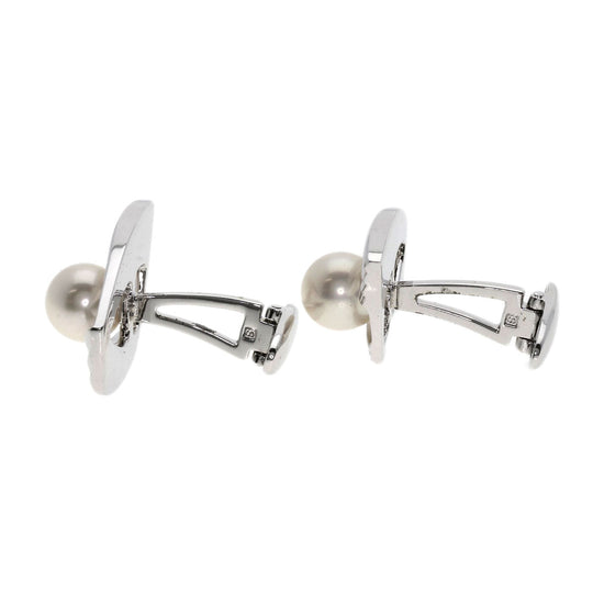 MIKIMOTO cuffs SV Silver Akoya pearl Pearl mens Used Authentic