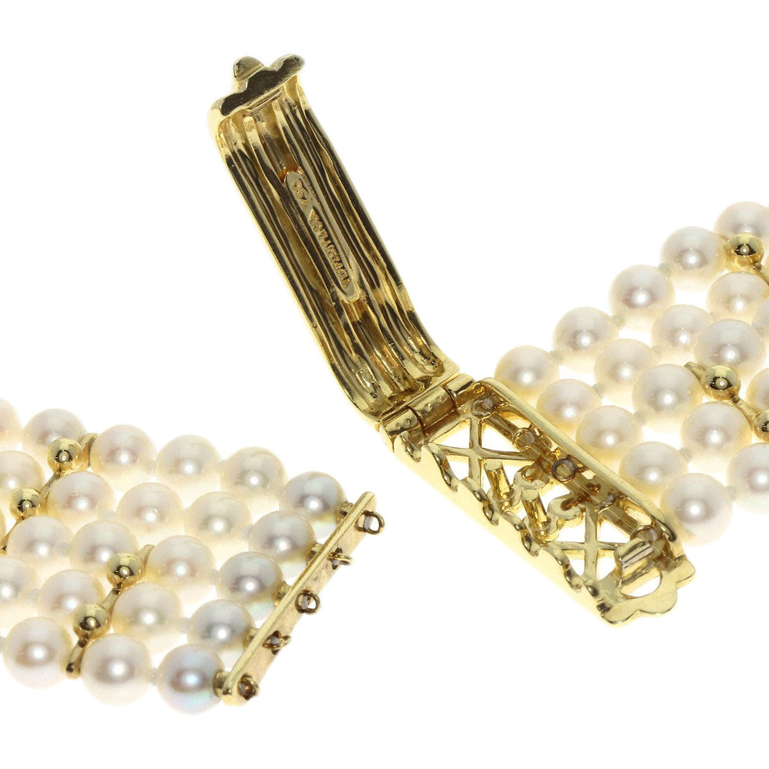 TIFFANY&Co. Necklace 18K Yellow Gold white Pearl Choker Women Used Authentic