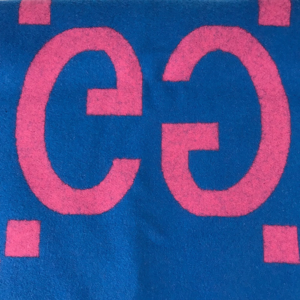 GUCCI Scarf 726526 wool pink GG Jacquard Women Used Authentic