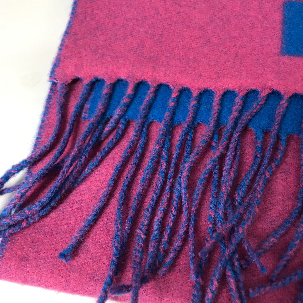 GUCCI Scarf 726526 wool pink GG Jacquard Women Used Authentic