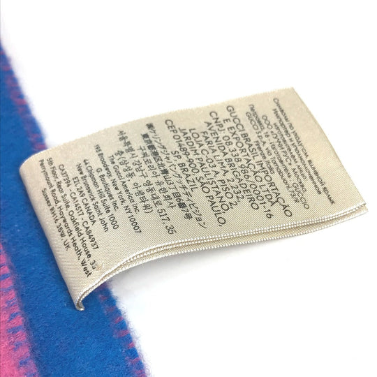 GUCCI Scarf 726526 wool pink GG Jacquard Women Used Authentic