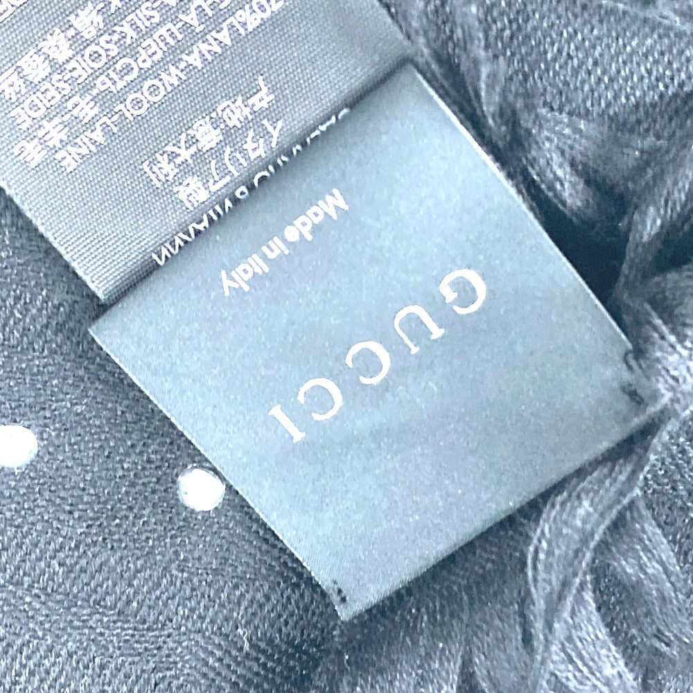 GUCCI Scarf 508027 Wool, Silk black GG Studs mens Used Authentic