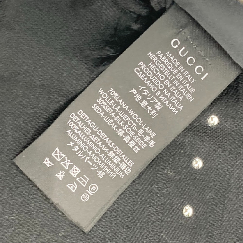 GUCCI Scarf 508027 Wool, Silk black GG Studs mens Used Authentic