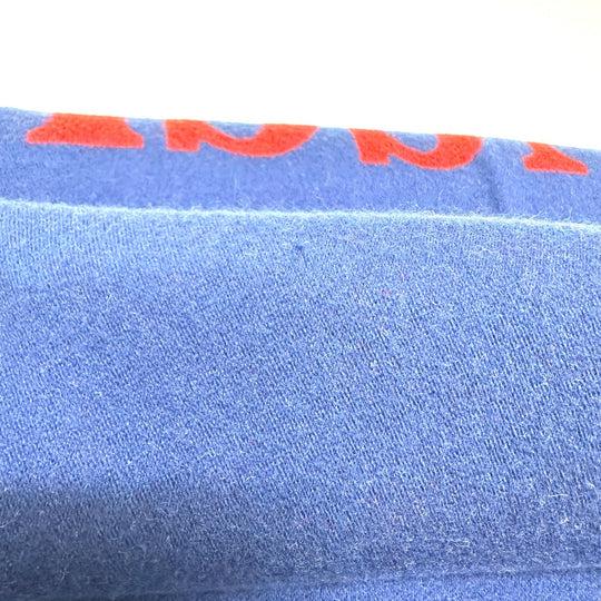 GUCCI Scarf 525559 wool blue logo Women Used Authentic