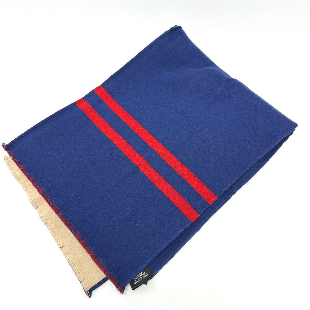 GUCCI Scarf 525559 wool blue logo Women Used Authentic