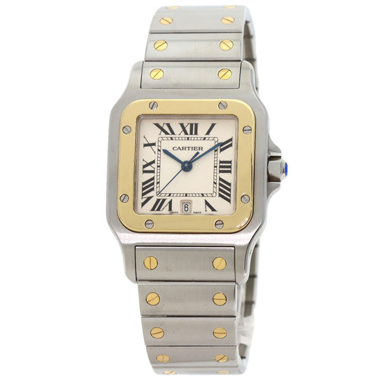 CARTIER Watches Quartz W20011C4 Stainless Steel , SSxK18YG gold Santosgalbe LM Ivory dial mens Used Authentic