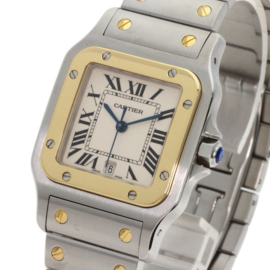 CARTIER Watches Quartz W20011C4 Stainless Steel , SSxK18YG gold Santosgalbe LM Ivory dial mens Used Authentic