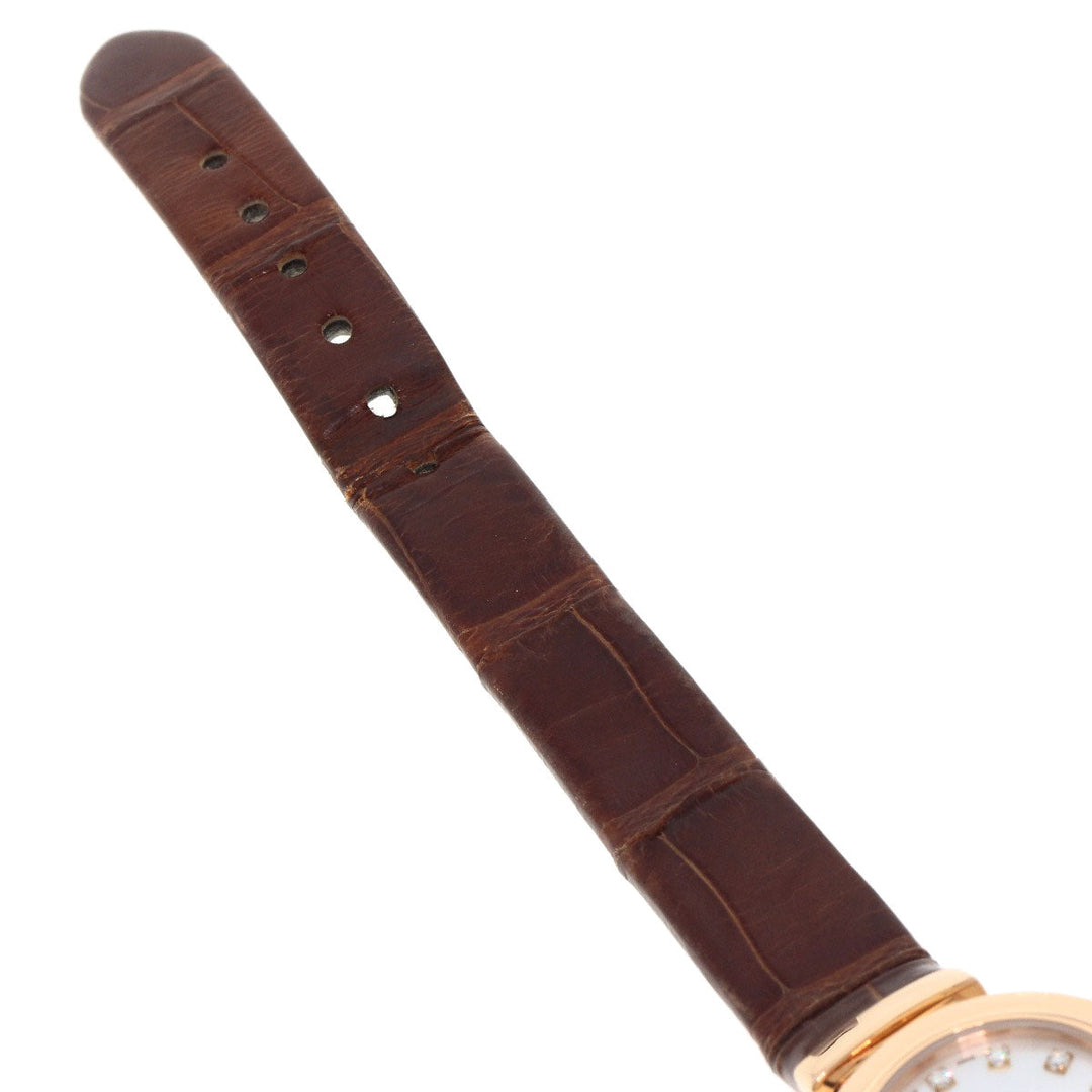 BVLGARI Watches Quartz LUP23G K18PG, leather gold Lvcea Diamond White shell dial Women Used Authentic