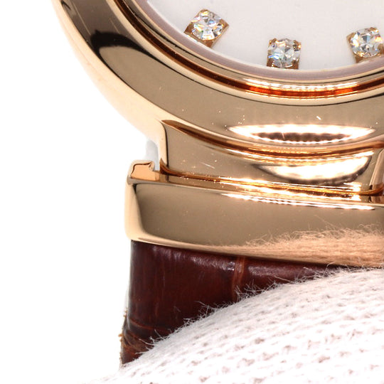 BVLGARI Watches Quartz LUP23G K18PG, leather gold Lvcea Diamond White shell dial Women Used Authentic