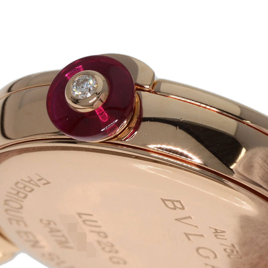 BVLGARI Watches Quartz LUP23G K18PG, leather gold Lvcea Diamond White shell dial Women Used Authentic