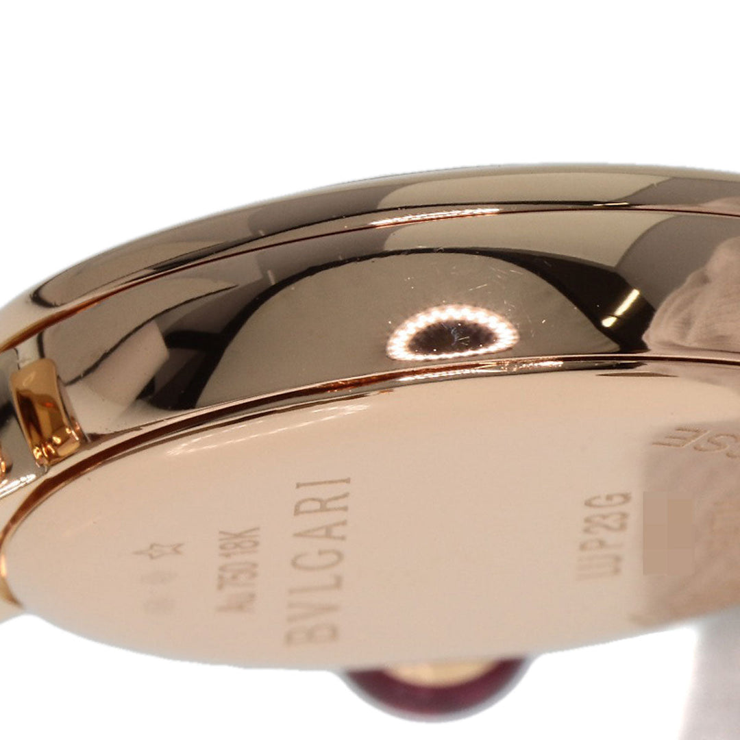 BVLGARI Watches Quartz LUP23G K18PG, leather gold Lvcea Diamond White shell dial Women Used Authentic
