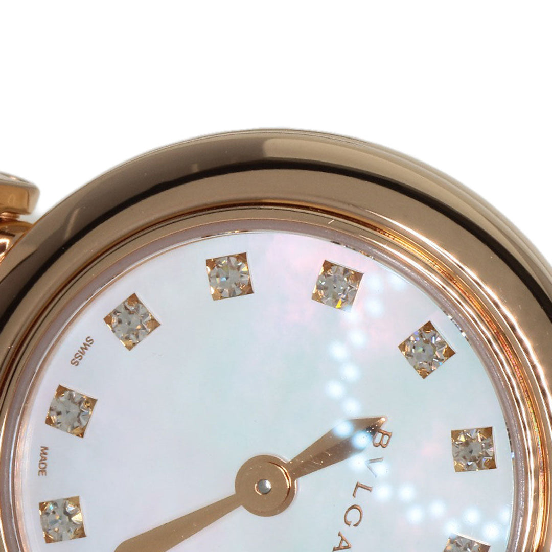 BVLGARI Watches Quartz LUP23G K18PG, leather gold Lvcea Diamond White shell dial Women Used Authentic
