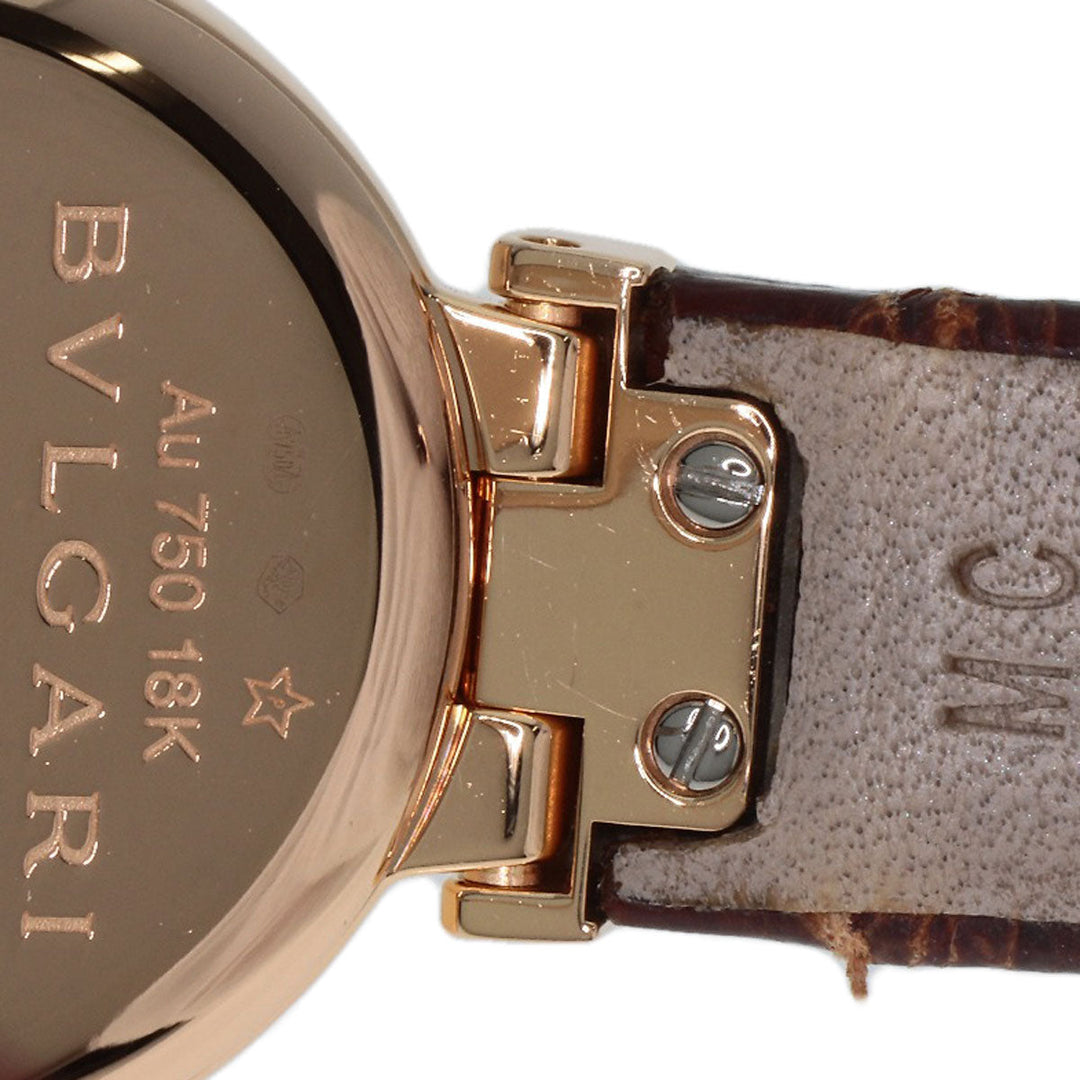 BVLGARI Watches Quartz LUP23G K18PG, leather gold Lvcea Diamond White shell dial Women Used Authentic