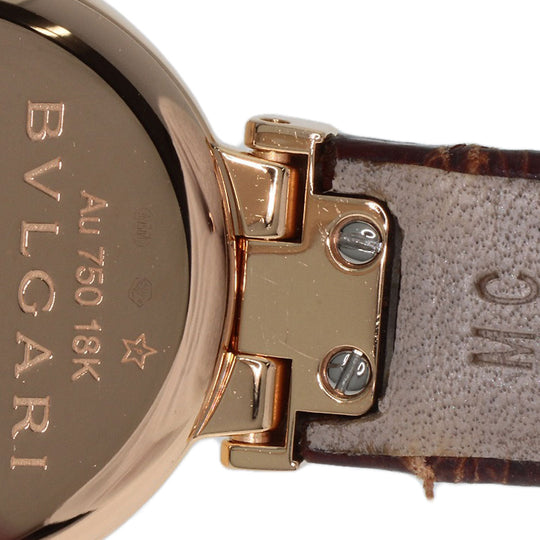 BVLGARI Watches Quartz LUP23G K18PG, leather gold Lvcea Diamond White shell dial Women Used Authentic