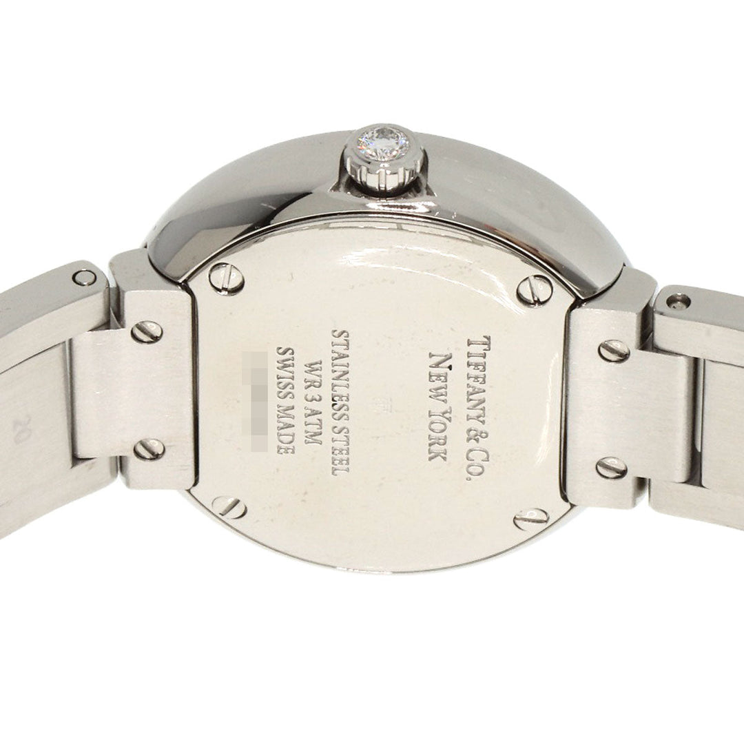 TIFFANY&Co. Watches Quartz Stainless Steel , Stainless Steel Silver Atlas 2 Hand Diamond Pink shell dial Women Used Authentic