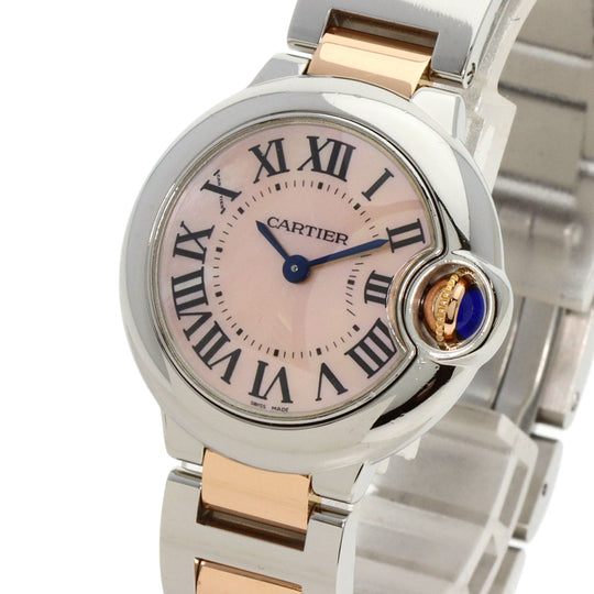 CARTIER Watches Quartz W6920034 Stainless Steel gold Baron Blue SM 1.1 " Pink shell dial